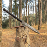Hand forged Machete | Tactical Spear Sword| Full tang kukri knife | Ready to use long Sword | Handmade Bushcraft machete