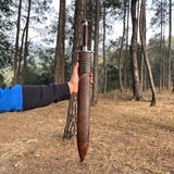 19 Inch Hand forged Sword | Tactical Hand Forged Blade | Traditional Handmade Viking Sword | Full Tang Truck Leaf spring blade