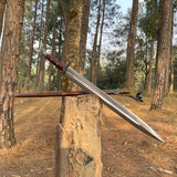 24 inch Hand forged Viking Sword | Truck Leaf Spring using blade | Survival Tools, Tactical Spear Sword, Full tang  | Ready to use