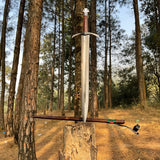 24 inch Hand forged Viking Sword | Truck Leaf Spring using blade | Survival Tools, Tactical Spear Sword, Full tang  | Ready to use