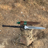 Hand forged Machete | Tactical Spear Sword| Full tang kukri knife | Ready to use long Sword | Handmade Bushcraft machete