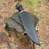 10 inches Blade Hand crafted Bowie knife, Bushcraft knife, full tang, leaf spring of truck, Tempered, Razor Sharpen, Ready to use