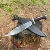 10 inches Blade Hand crafted Bowie knife, Bushcraft knife, full tang, leaf spring of truck, Tempered, Razor Sharpen, Ready to use