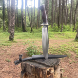 10 inches Blade Hand crafted Bowie knife, Bushcraft knife, full tang, leaf spring of truck, Tempered, Razor Sharpen, Ready to use