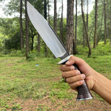 10 inches Blade Hand crafted Bowie knife, Bushcraft knife, full tang, leaf spring of truck, Tempered, Razor Sharpen, Ready to use