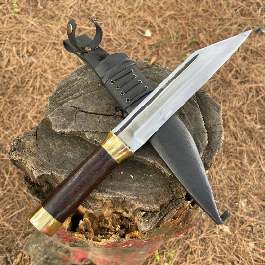 10 Inch Hand forged Fixed blade, Seax knife, cleaver machete, Balance oil tempered, Ready to use handmade knives, Gift for Him